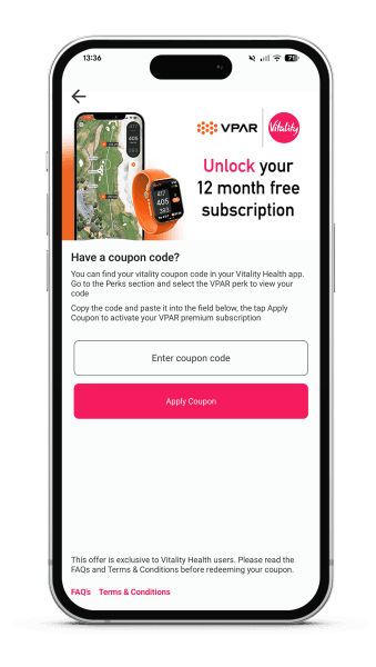 Activate Coupon Code - VPAR app screenshot