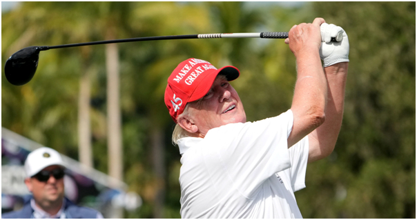 Donald Trump playing golf